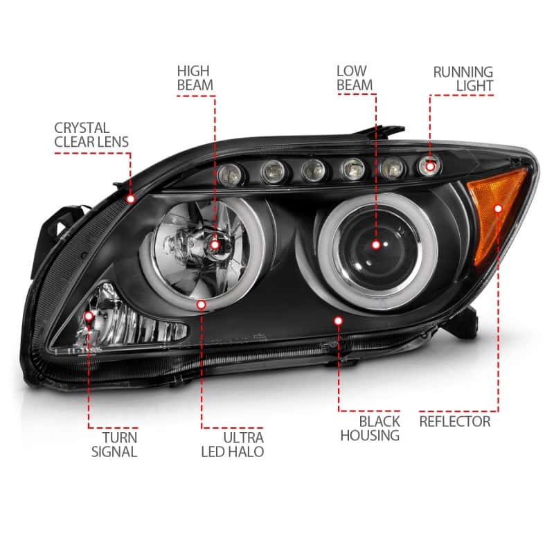 ANZO — ANZO 2005-2010 Scion Tc Projector Headlights w/ Halo Black (CCFL)
Head Light Set
HdLtSet - view 5