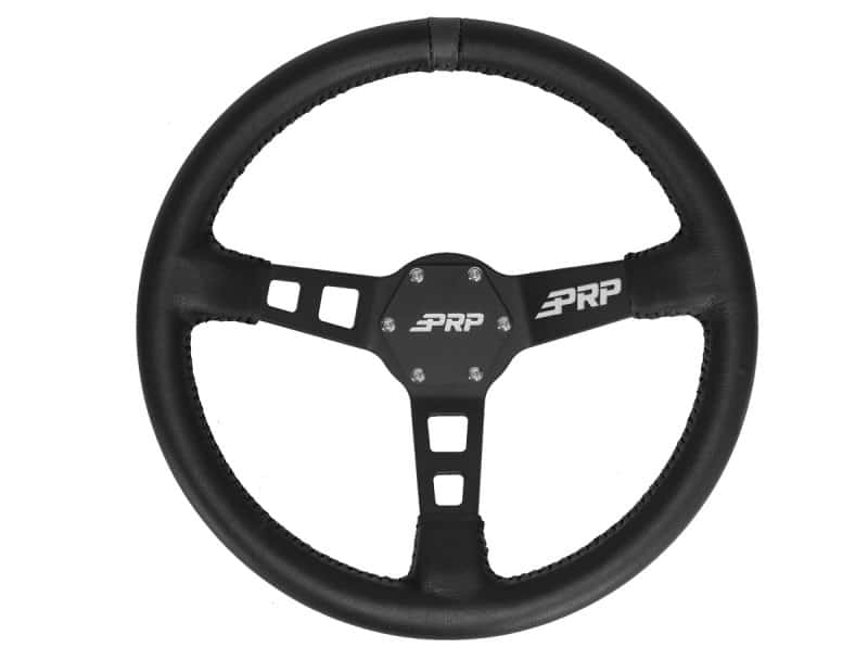 PRP Seats — PRP Deep Dish Leather Steering Wheel- Black - view 1