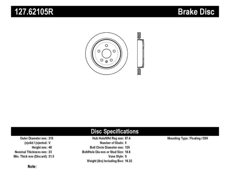 Stoptech — StopTech Slotted & Drilled Sport Brake Rotor
Slot/Drill Rotor - view 3