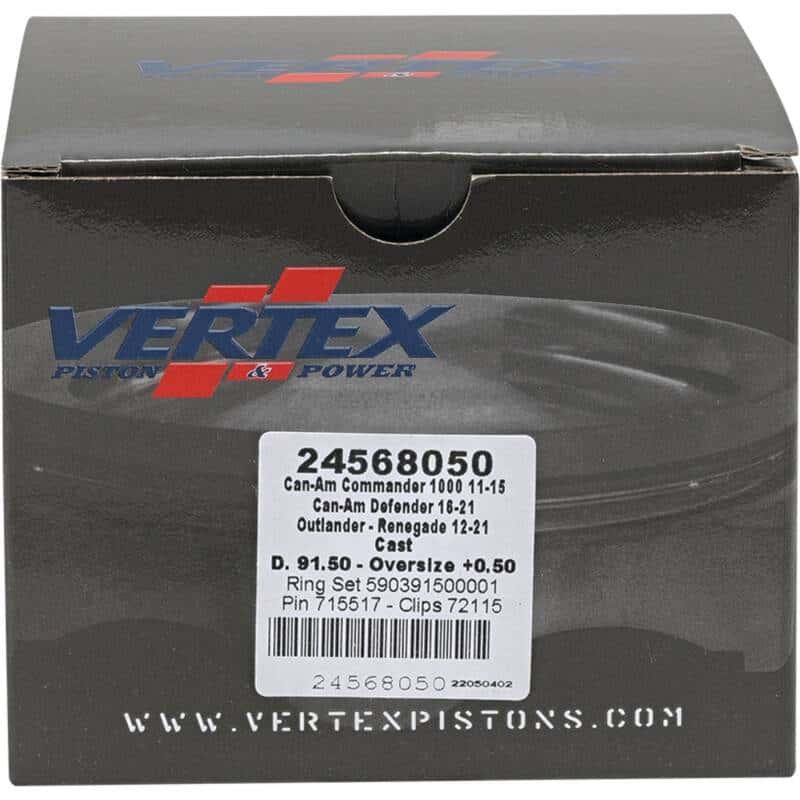Vertex Pistons — Vertex Piston 11-19 Can-Am Commander 1000 1000cc +0.50mm Oversized Cast Replica Piston Kit - view 4