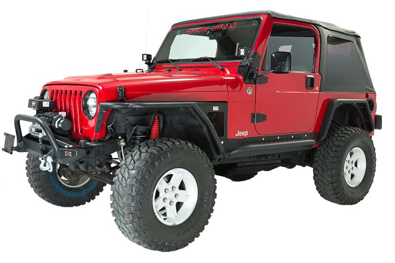 Fishbone Offroad — Fishbone Offroad 97-06 Jeep Wrangler TJ Steel Rock Slider - Black Textured Powdercoat - view 6