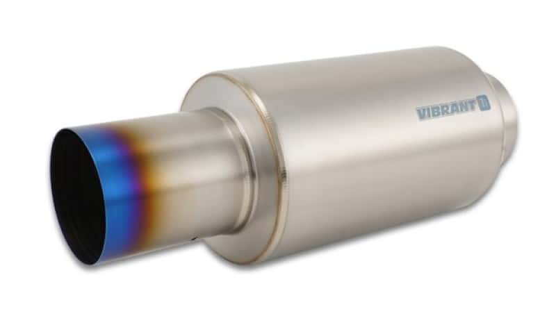 Vibrant — Vibrant Titanium Muffler w/Straight Cut Burnt Tip 4in Inlet / 4in Outlet
4"InOutMuffBurntTip - view 3