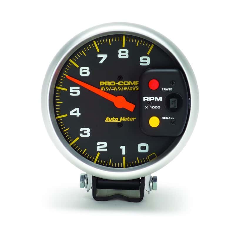 AutoMeter — Autometer Pro-Comp 5in / 0-9K RPM / Pedestal w/Peak Memory Tachometer
5" TACH, 9,000 RPM, - view 5