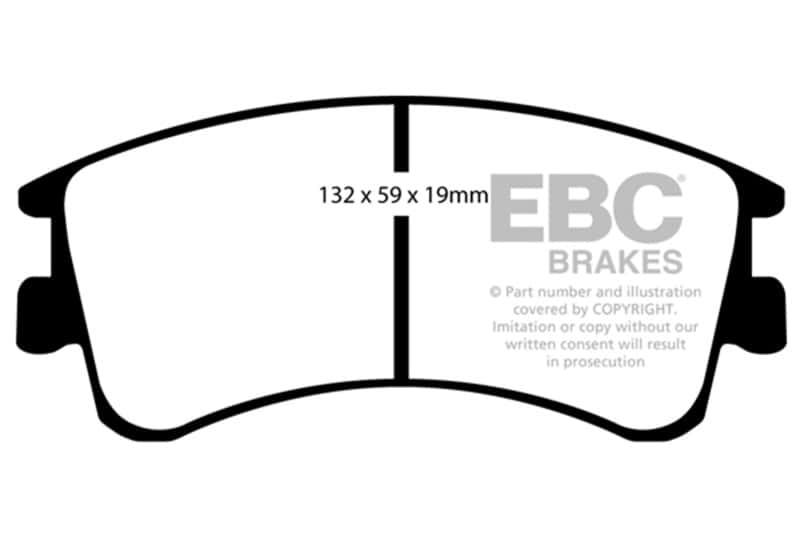 EBC — EBC 03-05 Mazda 6 2.3 Yellowstuff Front Brake Pads
Disc Brake Pad - view 2