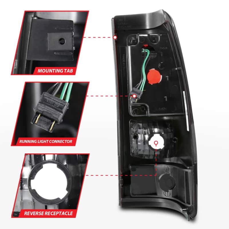 ANZO — ANZO 1999-2002 Chevy Silverado 1500 LED Taillights Plank Style Black w/Smoke Lens - view 12