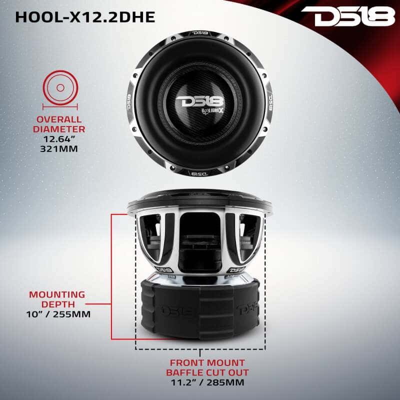 DS18 — DS18 Hooligan Subwoofer 12in 4000 Watts RMS 2 ohm DVC - view 2