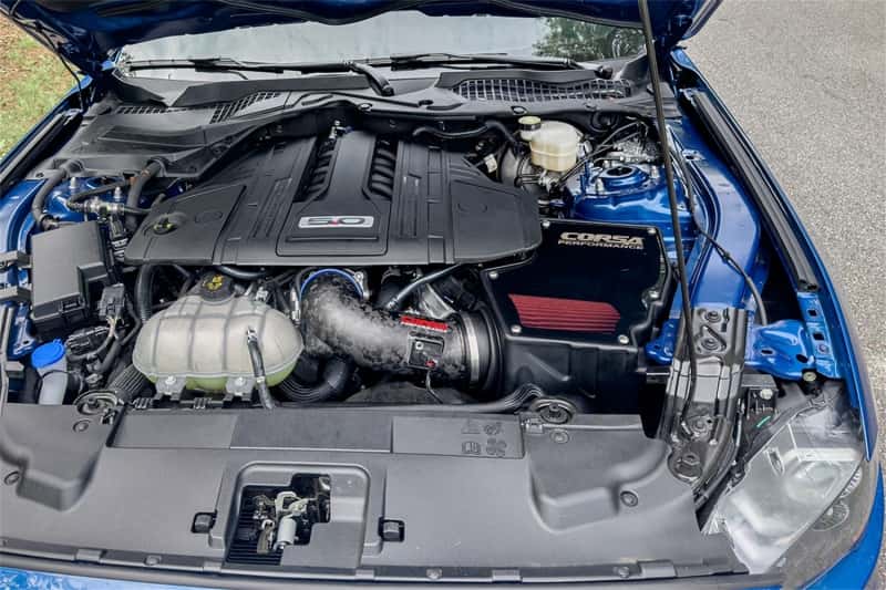 CORSA Performance — Corsa 2018-2023 Ford Mustang GT 5.0L V8 Forged Carbon Fiber Air Intake w/ DryTech 3D No Oil Filter
Air Intake - view 3