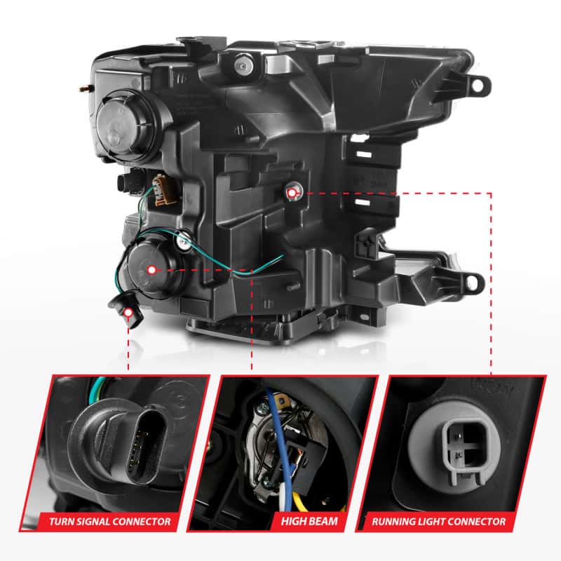 ANZO — ANZO 2018-2019 Ford F-150 Projector Plank Style H.L. Black Amber (Without Switchback)
Head Light Set - view 11