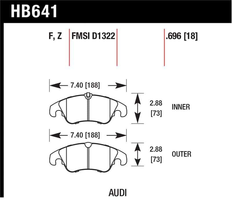 Hawk Performance — Hawk 09-10 Audi A4/A4 Quattro/A5 Quattro/Q5/S5 / 10 S4 HPS Street Front Brake Pads
Disc Brake Pad - view 1