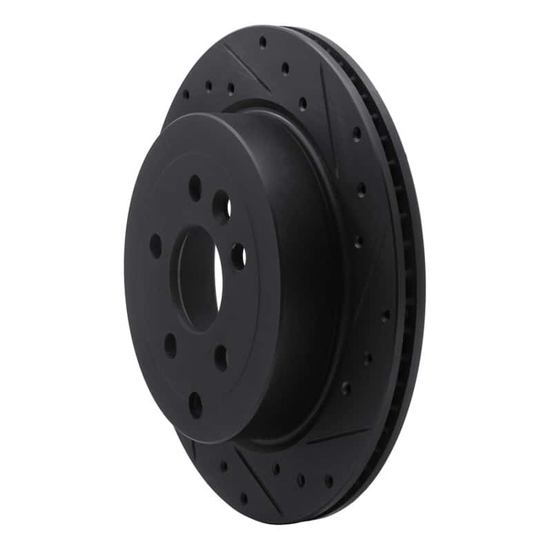 R1 Concepts — R1 08-12 Land Rover LR2 Rear Right Drilled & Slotted Black Brake Rotor
R1 Brake Rotor Drill - view 2