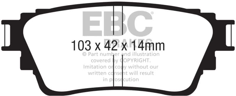 EBC — EBC 18-21 Mitsubishi Outlander Greenstuff Rear Brake Pads
Disc Brake Pad - view 1