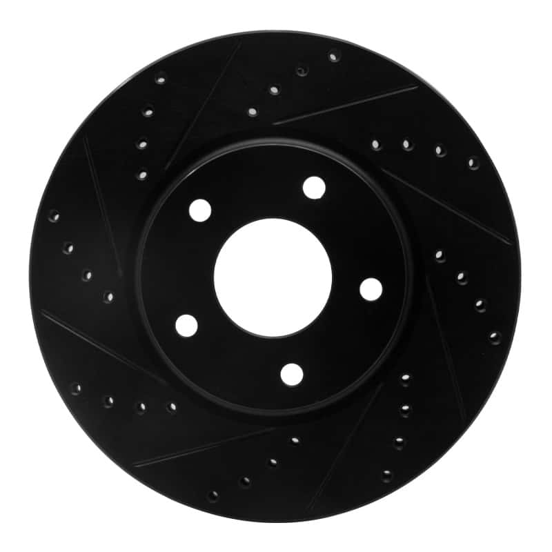 R1 Concepts — R1 02-17 Infiniti M45 Front Left Drilled & Slotted Black Brake Rotor
R1 Brake Rotor Drill - view 1