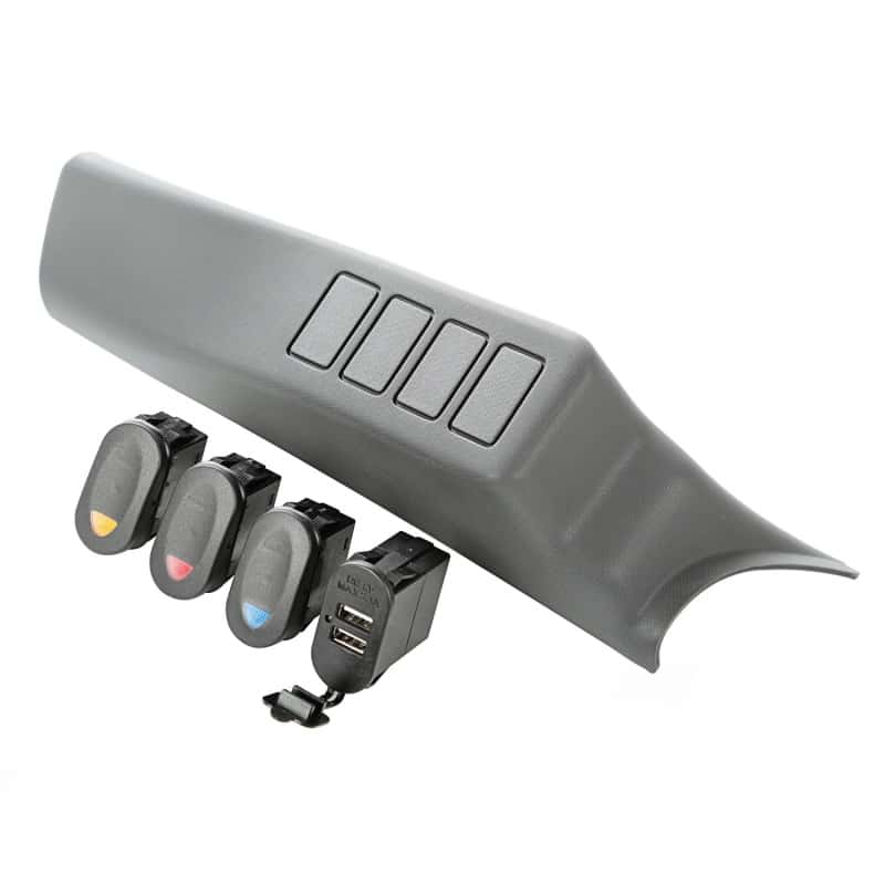 Rugged Ridge — Rugged Ridge A-Pillar Pod Kit 3 Switch USB 07-10 JK/JKU
RkrSwitchandCoverSet
OFFROAD_INTERIOR - view 3