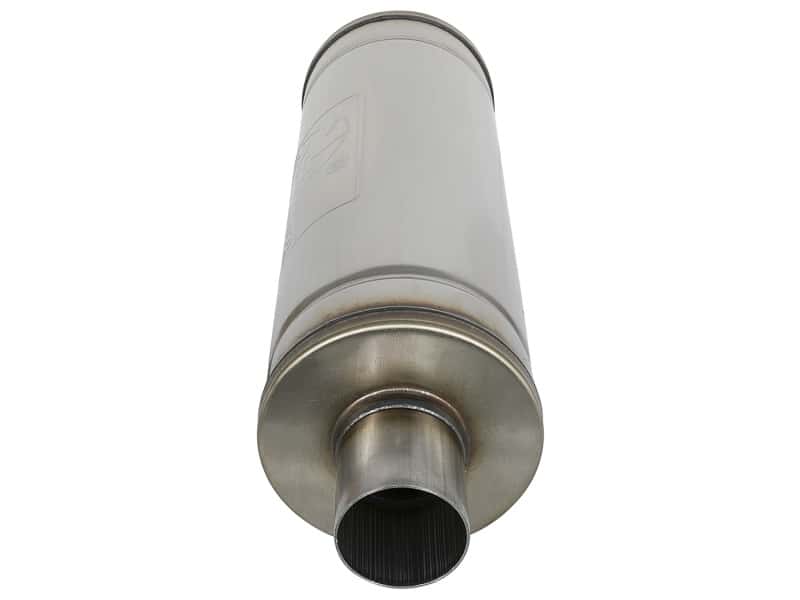 aFe — aFe MACH Force-Xp 409 SS Muffler 2.5in Center/Center 18in L x 6in Dia - Round Body
Stainless Muffler - view 3