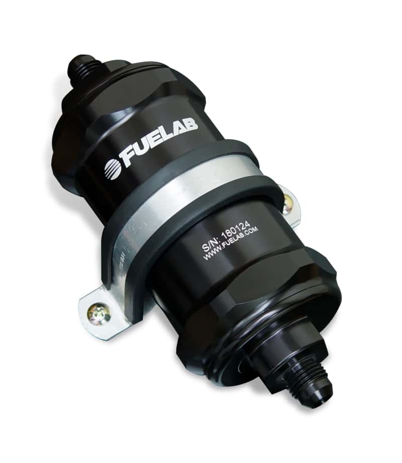 Fuelab — Fuelab 818 In-Line Fuel Filter Standard -8AN In/Out 10 Micron Fabric - Black - view 1