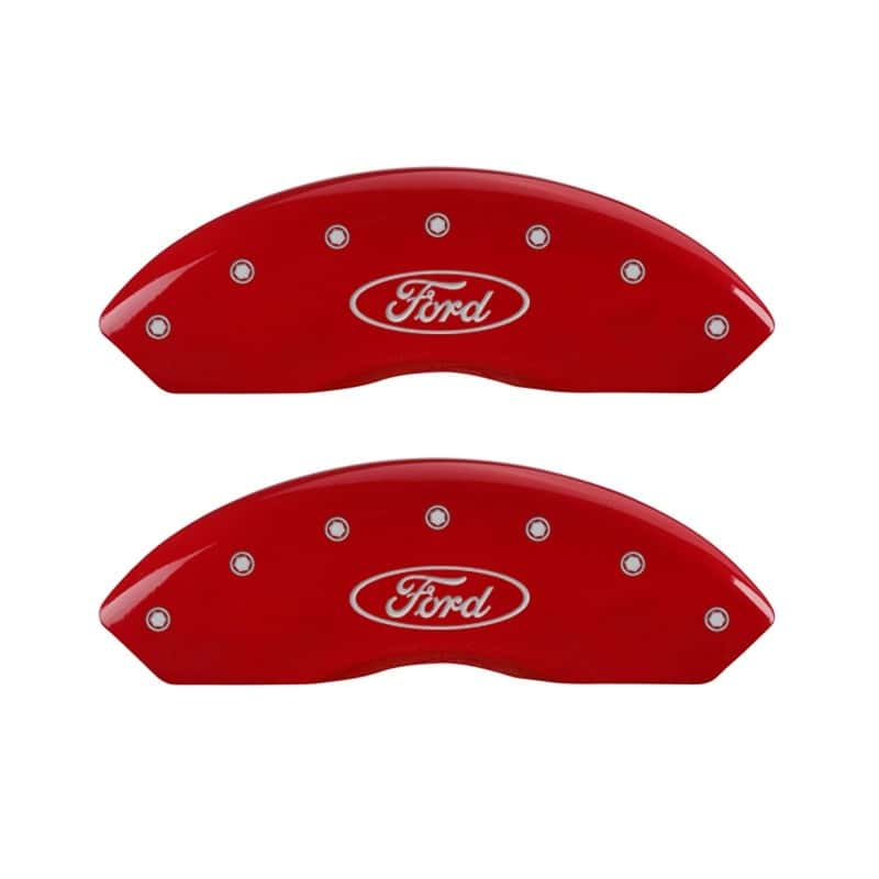 MGP — MGP Front set 2 Caliper Covers Engraved Front Oval logo/Ford Red finish silver ch
Caliper Covers - view 1