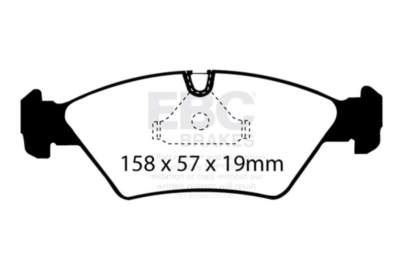 EBC — EBC 87-91 BMW M3 2.3 (E30) Redstuff Front Brake Pads
Disc Brake Pad - view 1