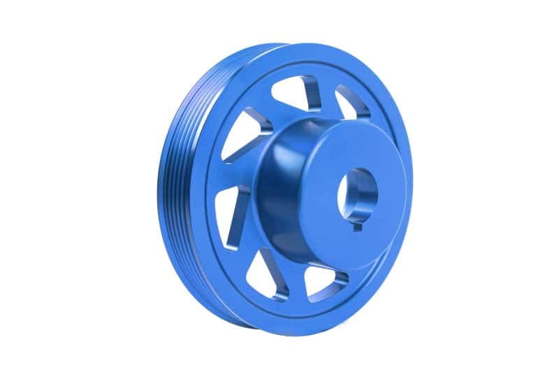 Perrin Performance — PERRIN 93-14 Subaru Impreza (Incl. 02-14 WRX) / 04-21 STI (w/o AC) Lightened Crank Pulley - Blue - view 4