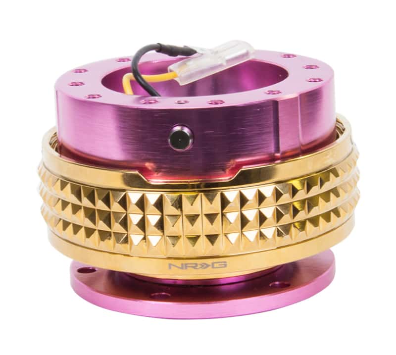 NRG — NRG Quick Release Kit - Pyramid Edition - Pink Body / Chrome Gold Pyramid Ring - view 2