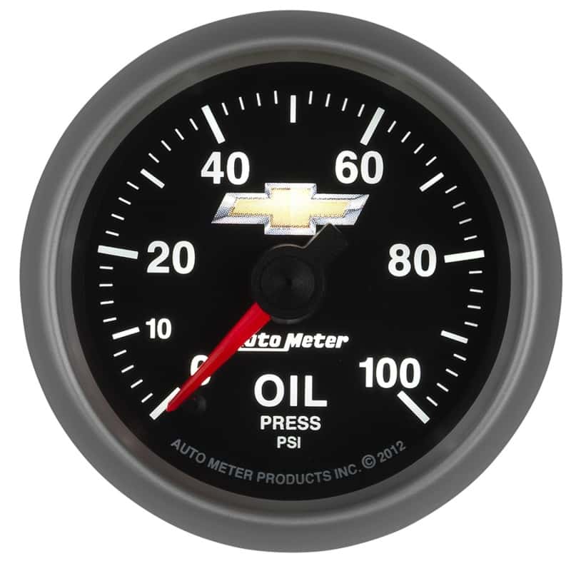 AutoMeter — AutoMeter Gauge Oil Press 2-1/16in. 100PSI Digital Stepper Motor Chevy Gold Bowtie
GA 2" OP 100PSI COPO - view 10