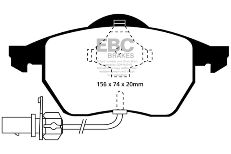 EBC — EBC 99-01 Audi A4 1.8 Turbo (B5) Ultimax2 Front Brake Pads
Disc Brake Pad - view 1