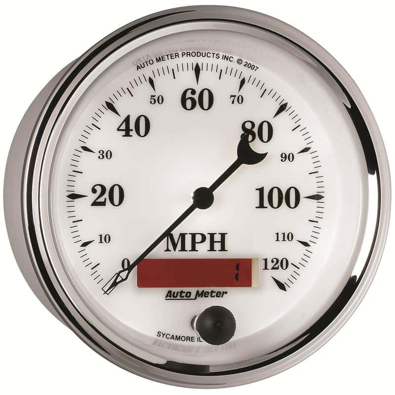 AutoMeter — AutoMeter Gauge Speedometer 3-3/8in. 120MPH Elec. Prog. W/ Lcd Odo Old Tyme Wht II
3-3/8" SPEEDO, 120 M - view 6