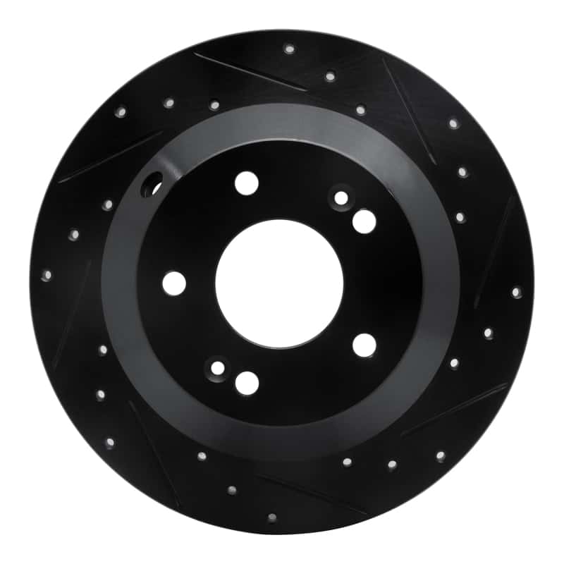 R1 Concepts — R1 10-21 Hyundai Santa Fe XL Rear Right Drilled & Slotted Black Brake Rotor
R1 Brake Rotor Drill - view 1