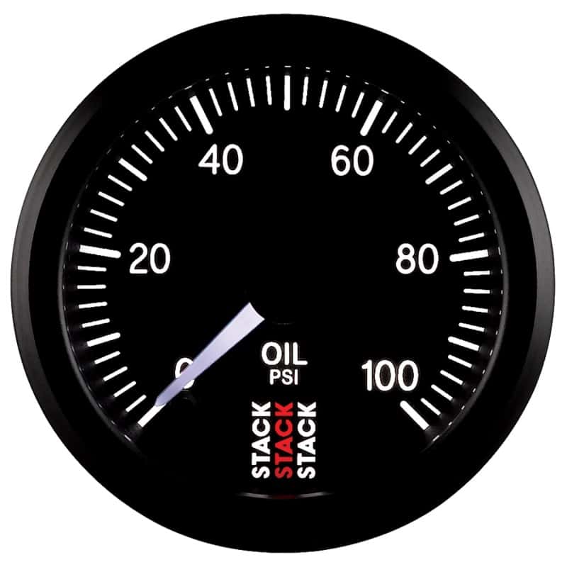 AutoMeter — Autometer Stack 52mm 0-100 PSI 1/8in NPTF Male Pro Stepper Motor Oil Pressure Gauge - Black
Ga OP Stpr B 100psi - view 4