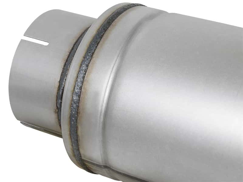 aFe — aFe ATLAS Aluminized Steel Muffler 5in Center/Center 24in L x 7in Diameter - Round Body
Aluminized Muffler - view 4