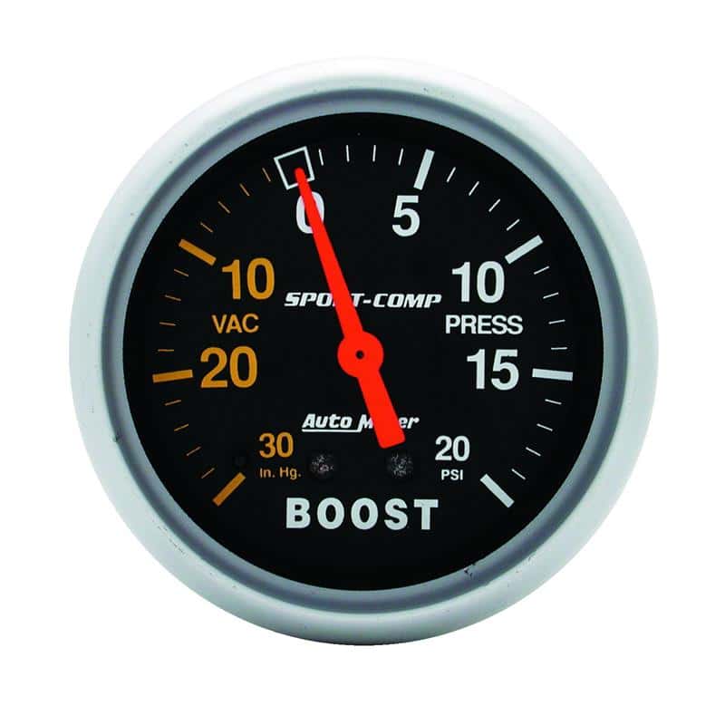 AutoMeter — Autometer Sport-Comp 2-5/8in 30 IN HG/20 PSI Mechanical Boost/Vacuum Gauge
2-5/8" BOOST-VAC/PRE - view 2