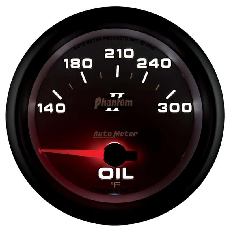 AutoMeter — Autometer Phantom II 2 5/8in 140-300 Degree F Short Sweep Electronic Oil Temperature Gauge
2-5/8" OIL TEMP, 140 - view 5