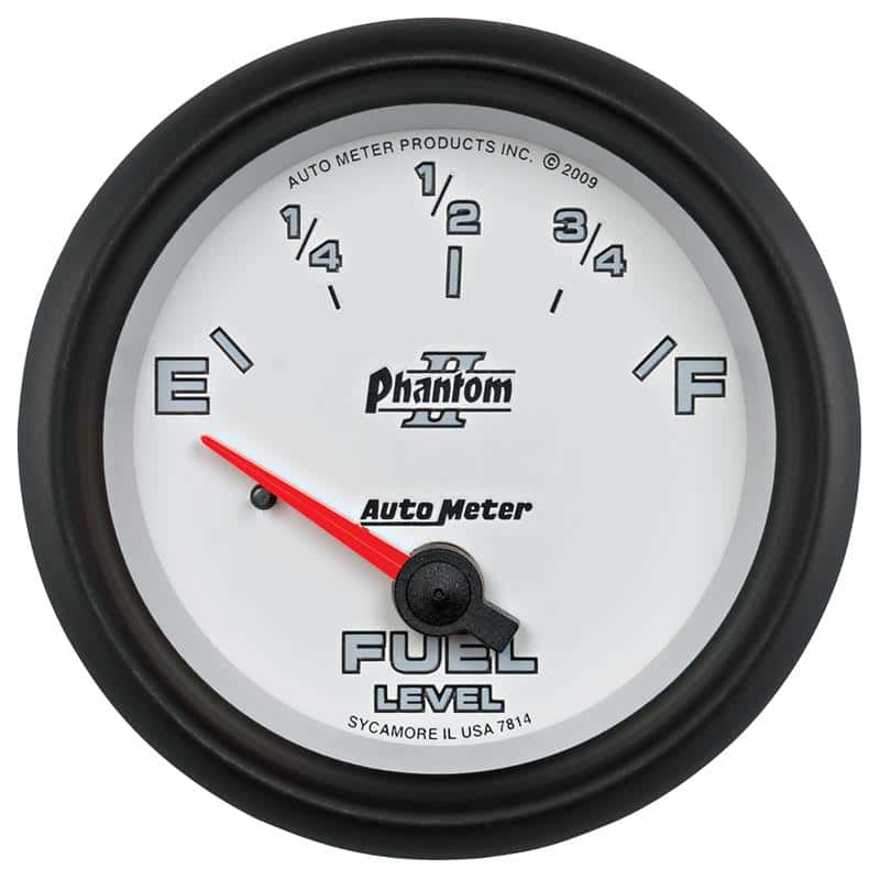 AutoMeter — AutoMeter Gauge Fuel Level 2-5/8in. 0 Ohm(e) to 90 Ohm(f) Elec Phantom II
2-5/8" FUEL LEVEL, 0 - view 2
