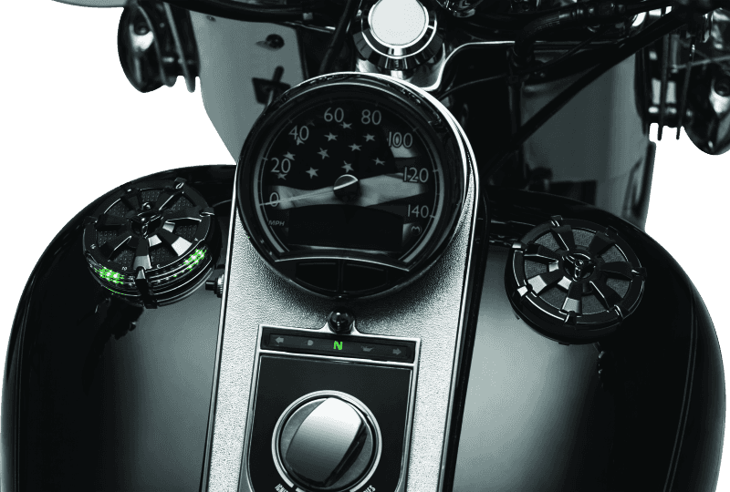 Kuryakyn — Kuryakyn Alley Cat Fuel & Battery Gauge Gloss Black - view 2