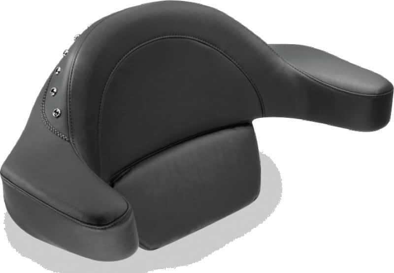 Mustang Motorcycle — Mustang 93-13 Harley FL Touring Extended Arm Wrap Passenger w/Blk Pearl Studs - Black - view 1
