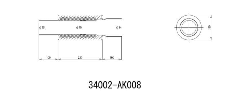 HKS — HKS UNIVERSAL EX H/M SUS 130-75 (MOQ: 8pcs) - view 2