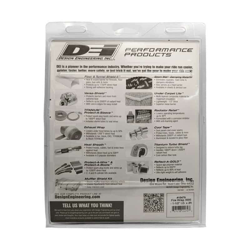 DEI — DEI Fire Wrap 3000 1-1/2in I.D. x 2ft
Heat Shield Sleeve - view 3