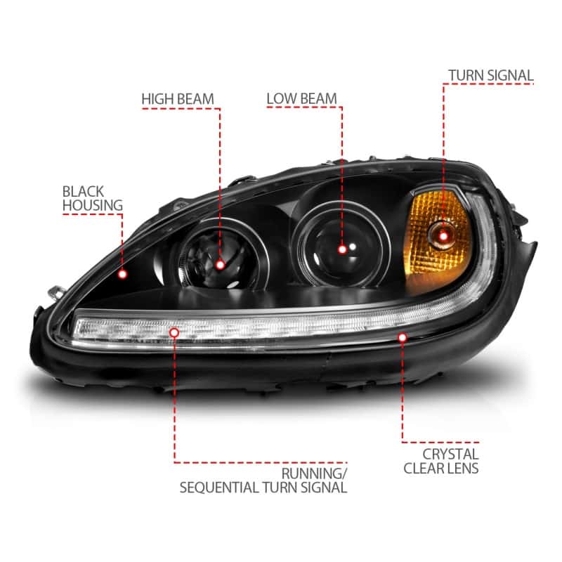 ANZO — ANZO 05-13 Chevrolet Corvette Projector Headlights w/switchback & Sequential LED - Black Amber
Head Light Set
HdLtSet - view 5