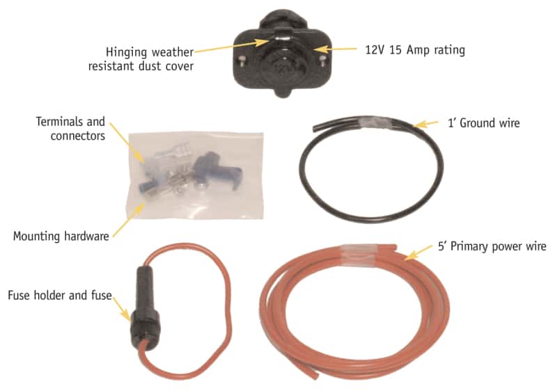 Tuffy Products — Tuffy 12 V Power Source- Weather Resistant Cap- 15A - view 2