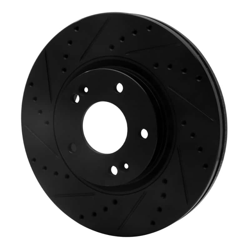 R1 Concepts — R1 10-13 Hyundai Santa Fe Front Left Drilled & Slotted Black Brake Rotor
R1 Brake Rotor Drill - view 2