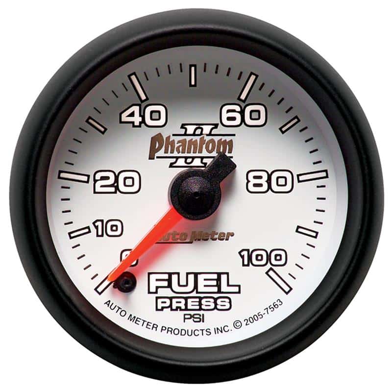 AutoMeter — Autometer Phantom II 52.4mm Full Sweep Electronic 0-100psi Fuel Pressure Gauge
2-1/16" FUEL PRESS, - view 3