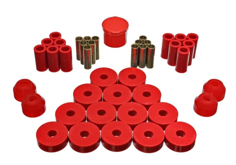 Energy Suspension — Energy Suspension 55-75 Jeep CJ5/CJ6 Red Hyper-Flex Master Bushing Set
Master Bushing Kit - view 2