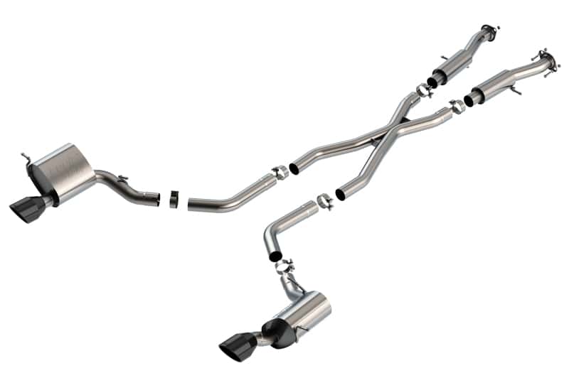 Borla — Borla 15-21 Jeep Grand Cherokee SRT 6.4L V8 AWD ATAK Cat-Back Exhaust System - Black Tips T-304SS
Cat-Back System - view 1