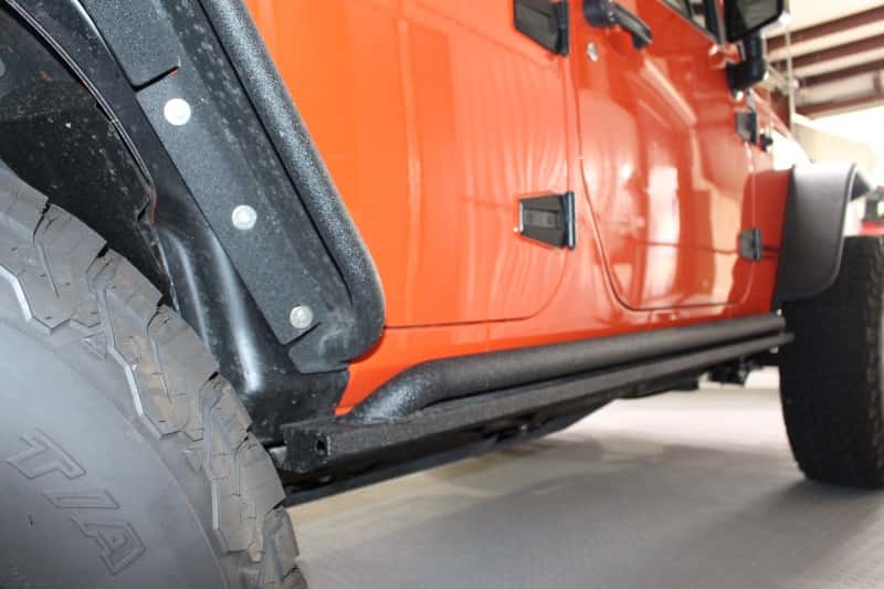 Fishbone Offroad — Fishbone Offroad 07-18 Jeep Wrangler JK 4 Door Rubicon Steel Rock Slider - Black Textured Powdercoat - view 13