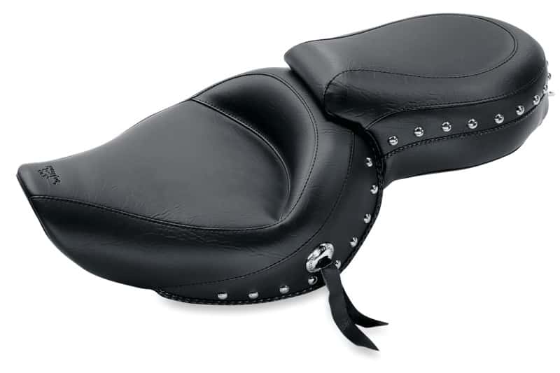 Mustang Motorcycle — Mustang 04-21 Harley Sportster Wide Touring 1PC Seat w/Studs- Black - view 1