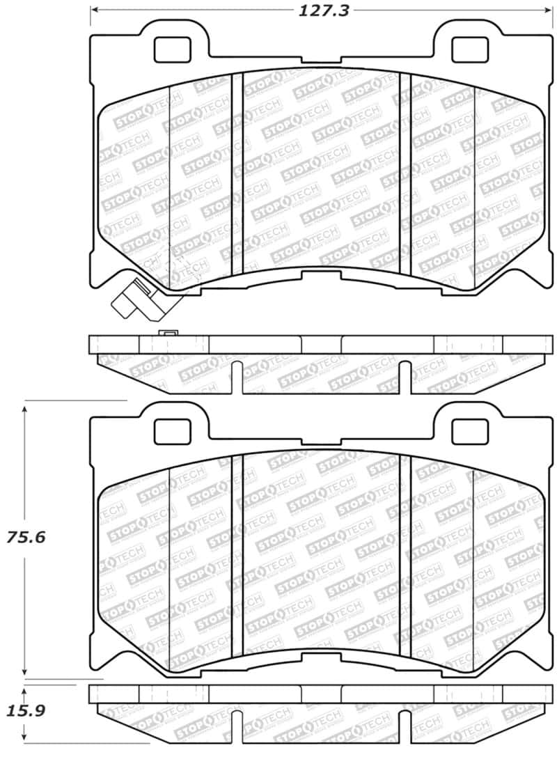 Stoptech — StopTech Street Select Brake Pads - Front
Selct Brk Pad W/Hdwr - view 1