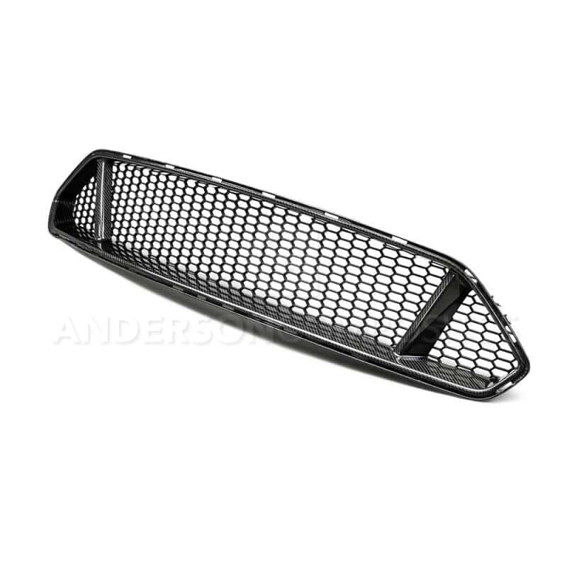 Anderson Composites — Anderson Composites 2018 Ford Mustang Type-GT Carbon Fiber Upper Grille - view 2