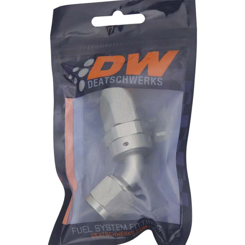 DeatschWerks — DeatschWerks 8 AN Female Flare Swivel 60-degree Hose End CPE - Anodized DW Titanium - view 1