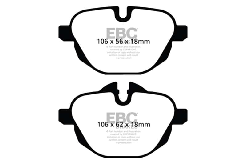 EBC — EBC 14+ BMW i8 1.5 Turbo/Electric Yellowstuff Rear Brake Pads
Disc Brake Pad - view 1