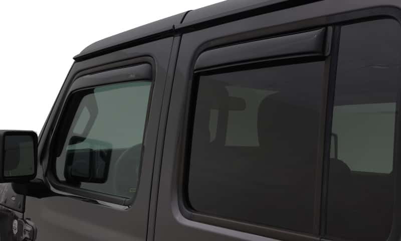 AVS — AVS 07-18 Jeep Wrangler Unlimited Ventvisor In-Channel Front & Rear Window Deflectors 4pc - Smoke
IN-CHANNEL VENTVISOR
Side Window Vent - view 3
