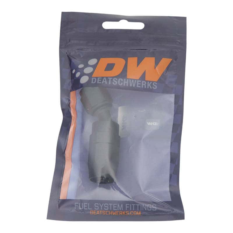 DeatschWerks — DeatschWerks 6 AN Female Flare Swivel 30-Degree Hose End CPE - Anodized Matte Black
Lines & Fittings - view 2